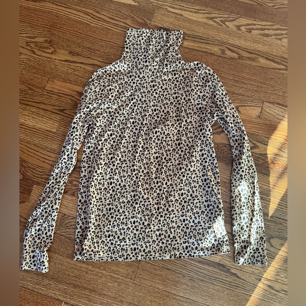J Crew leopard turtleneck